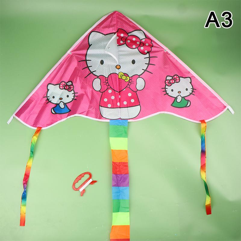 

Cute Cartoon Colorful Triangle Kite Flying Toys Kite For Children Kids With 30M Kite String Outdoor Fun Sports Kites Toys