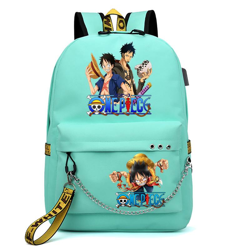One Piece Print USB School Bag for Primary and Secondary School Students Men and Women Webbing Backpack