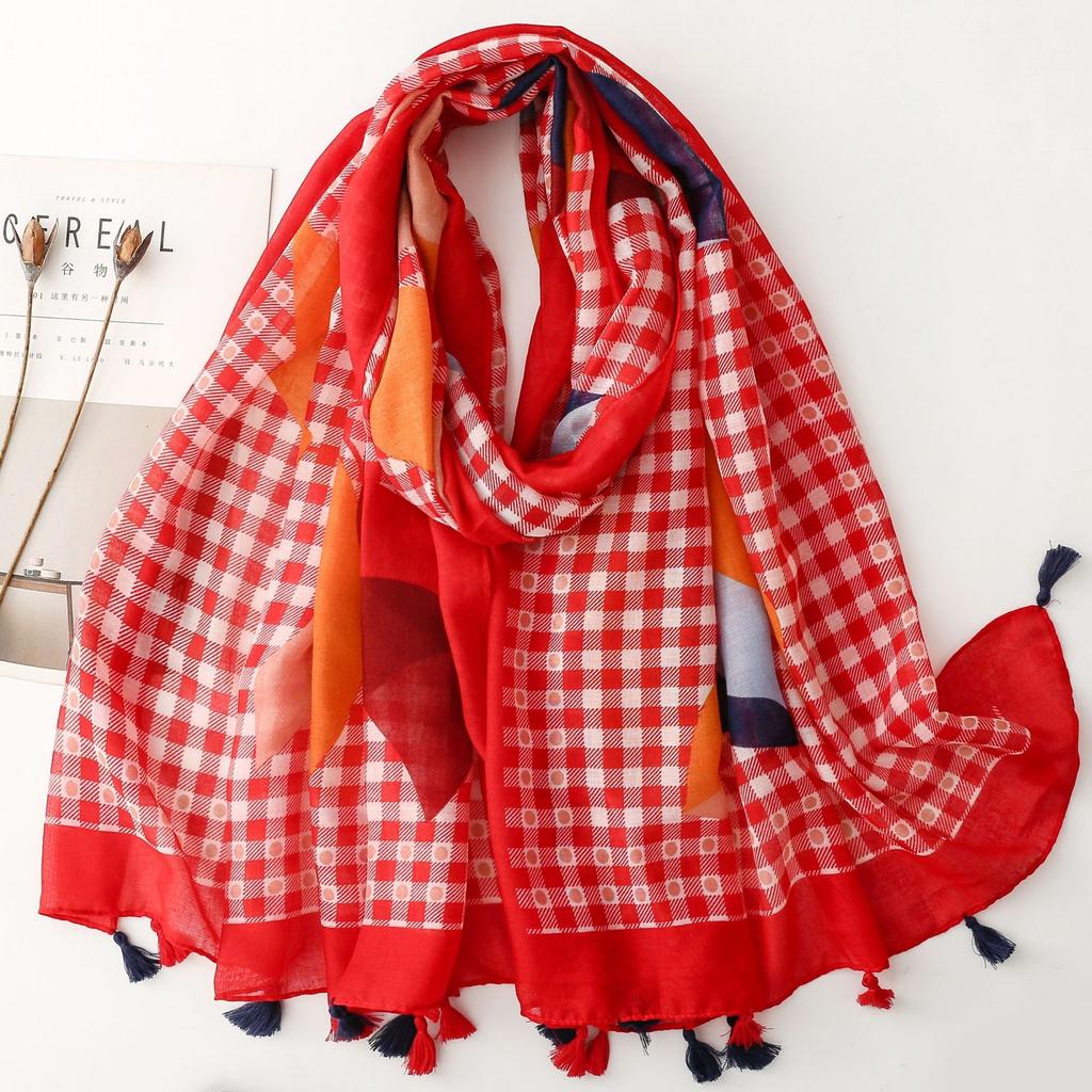 Paisley Pattern Ventilate 88*180cm Luxury Women Viscose Scarf Female Cotton Linen Feeling Shawl Tassel Muslim Hijab Wraps