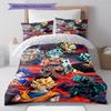 Son Goku Pattern Bedding Quilt Set Quilt Cover Pillowcase Home Decoration Gift (1 * Duvet Cover + 2 * Pillowcase, Without Core)