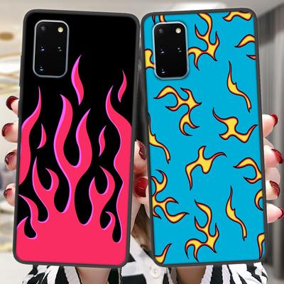 Ohnivý Umělecký Plamen Silikonový Kryt Pro Samsung S22 S21 Ultra S20 Fe Plus A53 A73 A52 A72 A51 A71 A22 A12 A32 A50 A33 A13