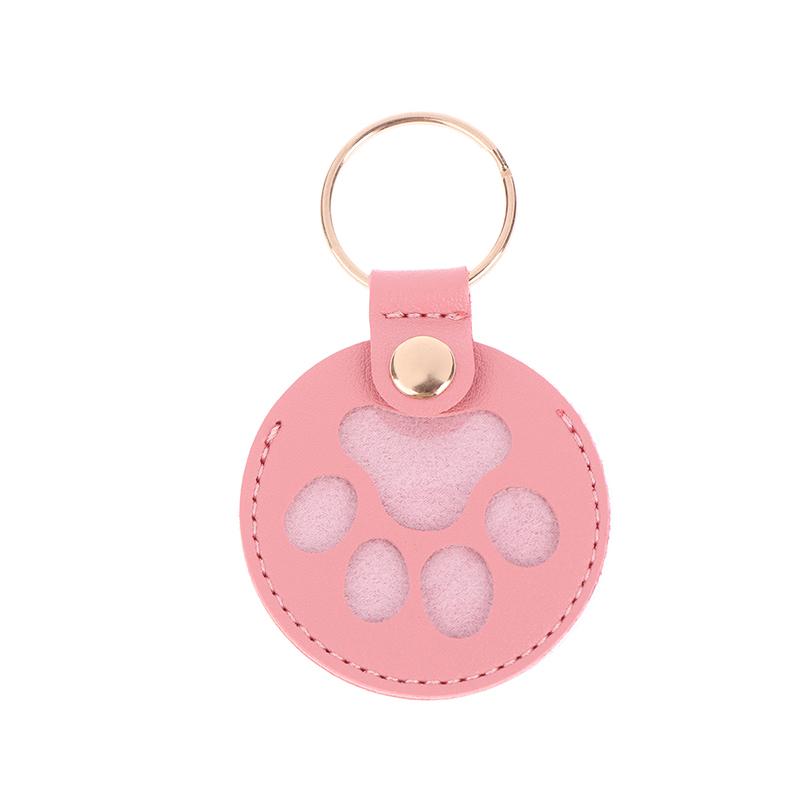 1Pc Pet Hair Storage Bag Keychain Leather Cat Paw Heart Love Keyring Diy Memorial Gift Key Chain Cat Dog Fur Container Pendant