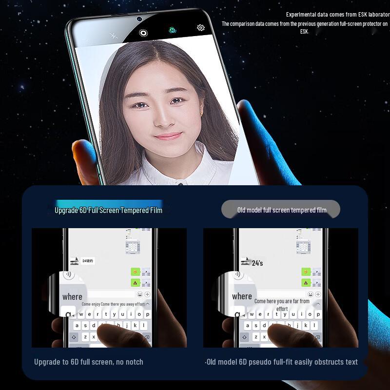 YISIKA Anti-Blue Light Full Screen Tempered Glass Protector
