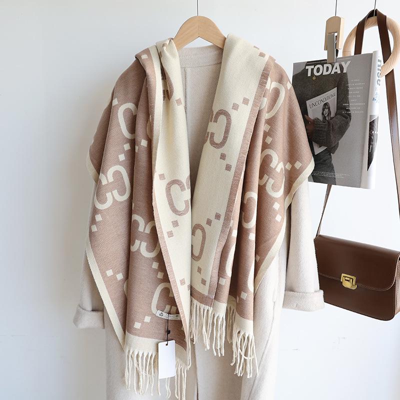 

European & American Style Women s Imitation Cashmere Tassel Scarf - Stylish & Warm for Autumn/Winter 190CM