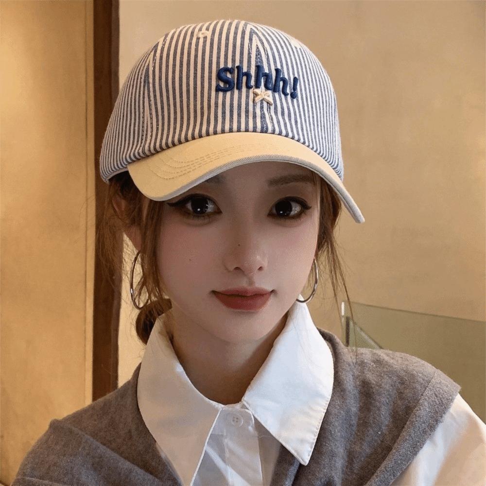 Letter Embroidered Women Baseball Hat Big Head Circumference Cotton Baseball Cap  Summer
