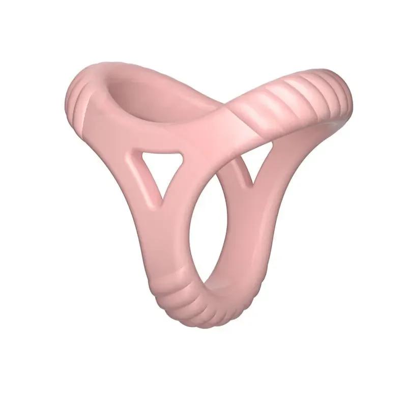 3 Holes Penis Cock Ring Sex Toys For Man Delay Ejaculation Erection Dick Enlarger Reusable Semen Stretcher Massager Cock Rings