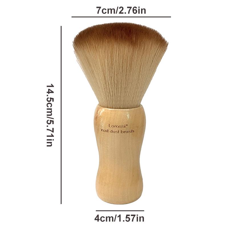 Pincel Redondo de Madera para Uñas Artísticas Fluffy Profesional Limpieza de Polvo Pincel de Maquillaje Accesorios de Manicura Herramientas de Equipo de Salón