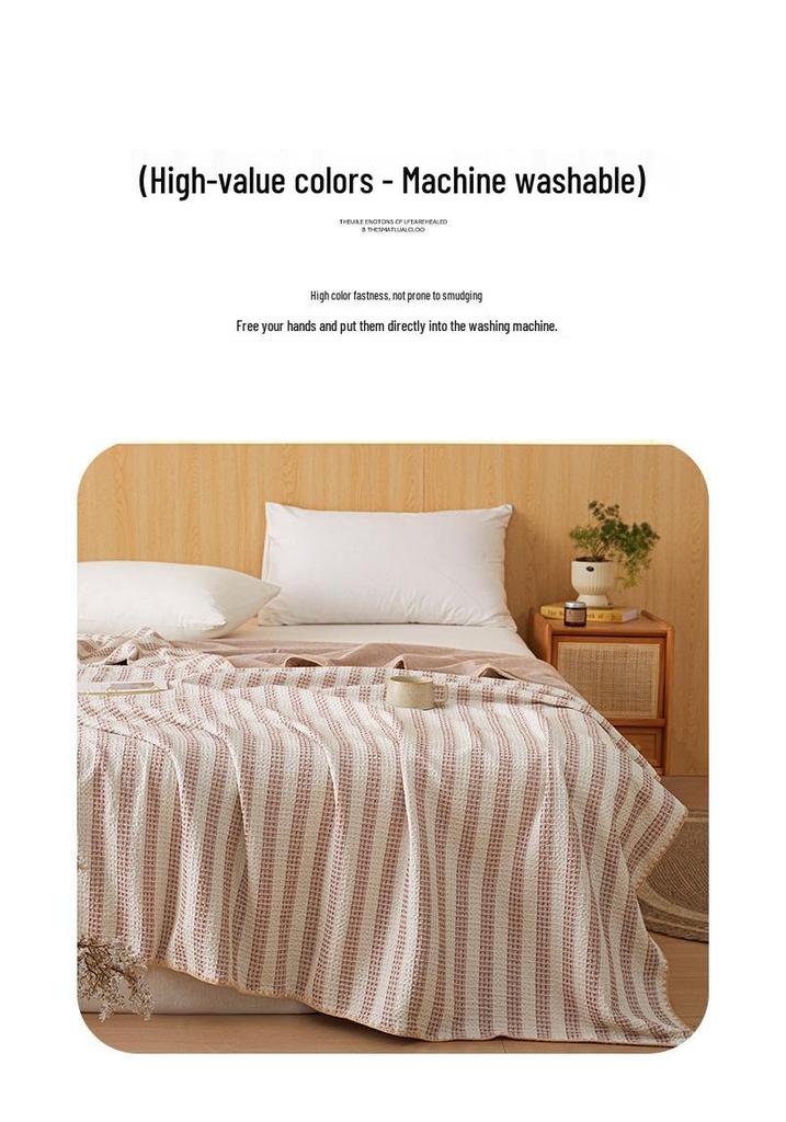All-Season Cotton Waffle Blanket for Single, Double, or Children - Gauze Quilt Cover Towel Blanket Series