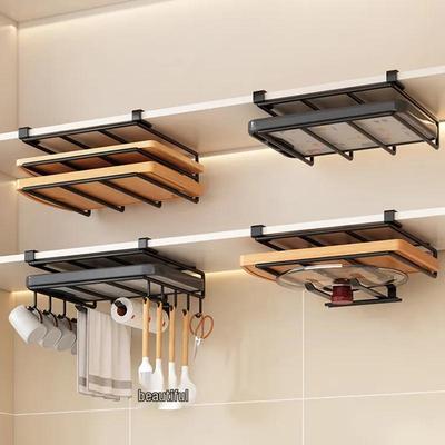 Wall-Mounted Kitchen Storage: Cutting Board and Pot Lid Rack