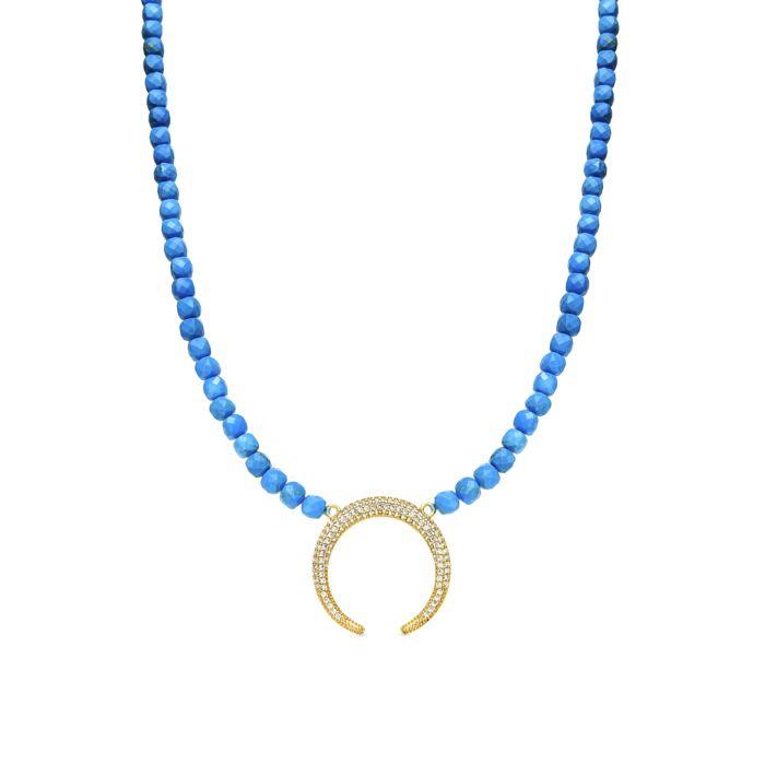 Collier - Luxenter - Wasa - Argent 925 - Or Jaune 18k - Turquoise