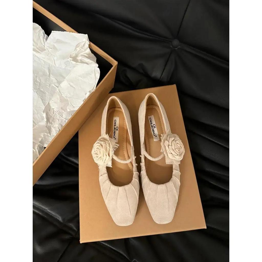 Fashion 2024 Designer Women's High Heels Fashion Light Flower French Style Dress Mary Jane Shoes