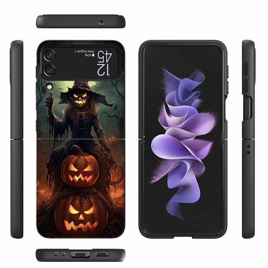 Halloween Pumpkin Man is Here Phone Case For Samsung Z Flip 6 7 5G Z Flip 5 Galaxy Z Flip 3 4 5G ZFlip Shockproof Hard Cover TPU