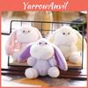 Fluffy Soft Bunny Keychain Plush Toy Charming Rabbit Bag Ornament Beige Pink Purple