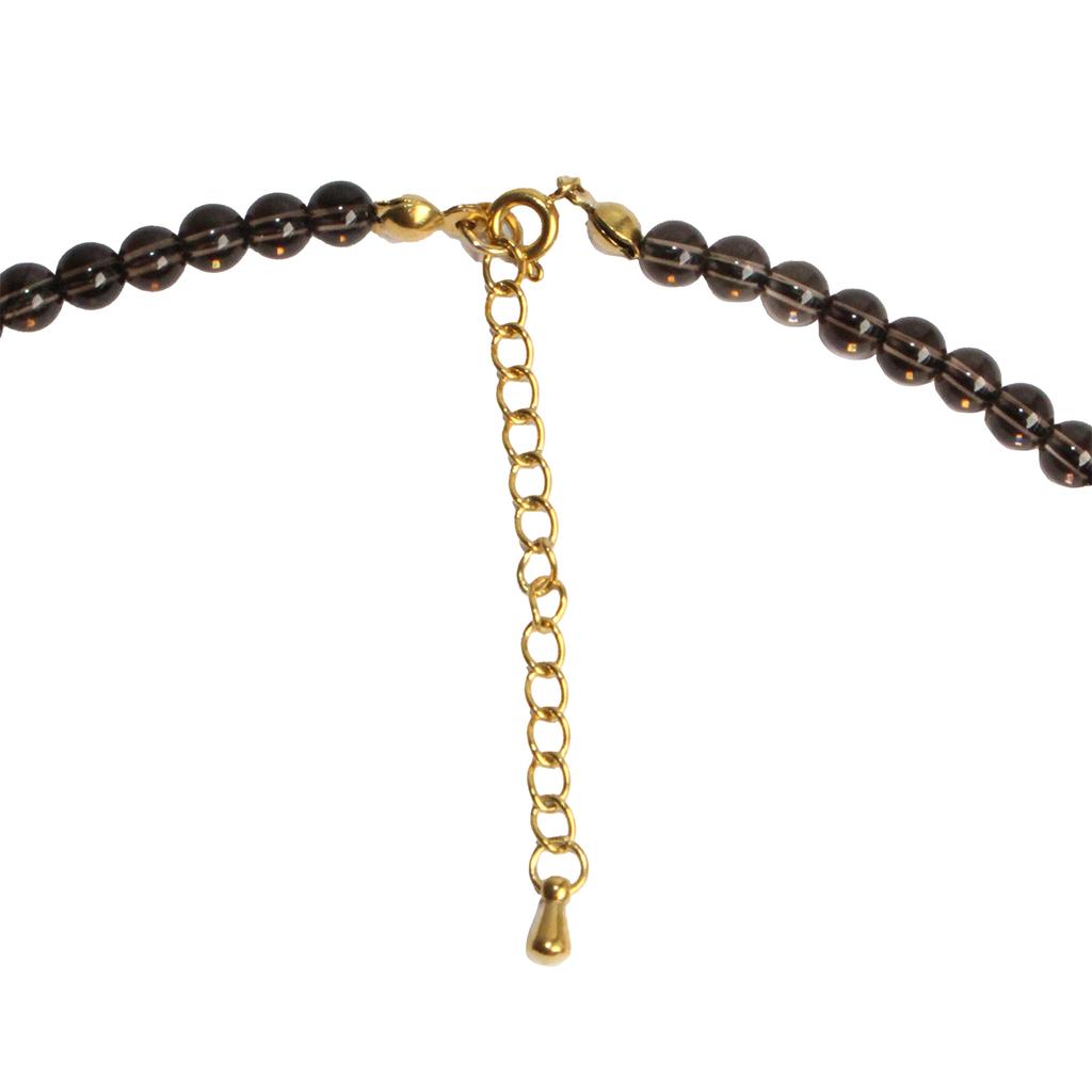 Bien Vetu 4Mm Smoky Quartz + 6Mm Single Cinnabar Gf Layered Necklace
