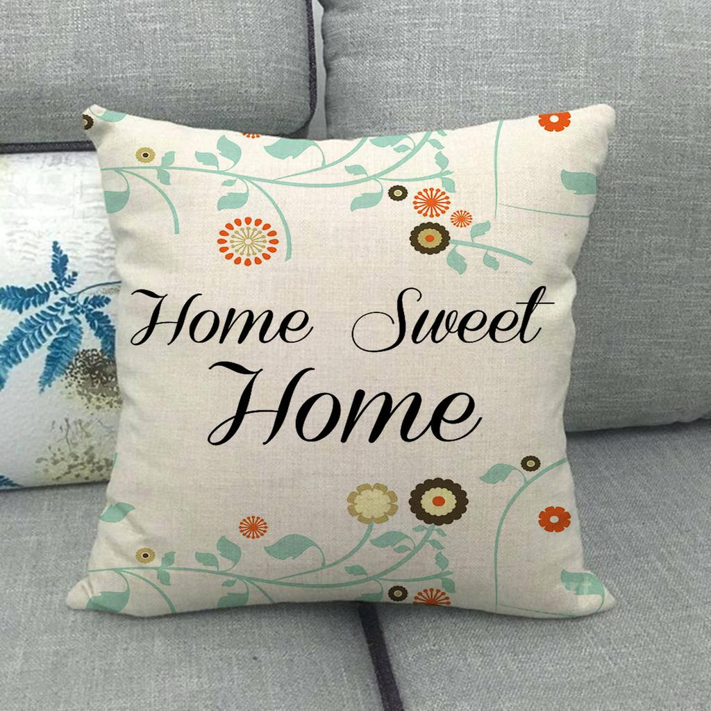 45cm*45cm  Home Sweet Home Throw Cushion Cover Linen/cotton Sofa  Pillow Cover Decorative Pillow Case