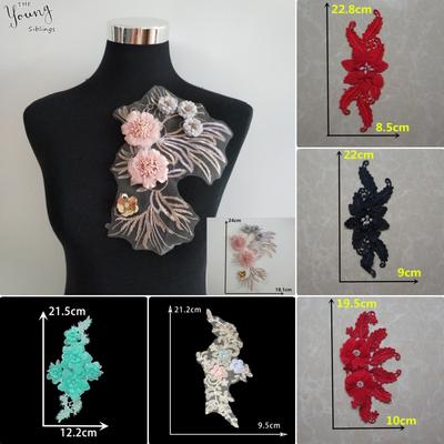 Výšivka Polyester Lepicí Květina Dutá Krajka Síťovina Jednotlivý Květ Šití Krajkový Límec Dekorace S Oblečením Příslušenství