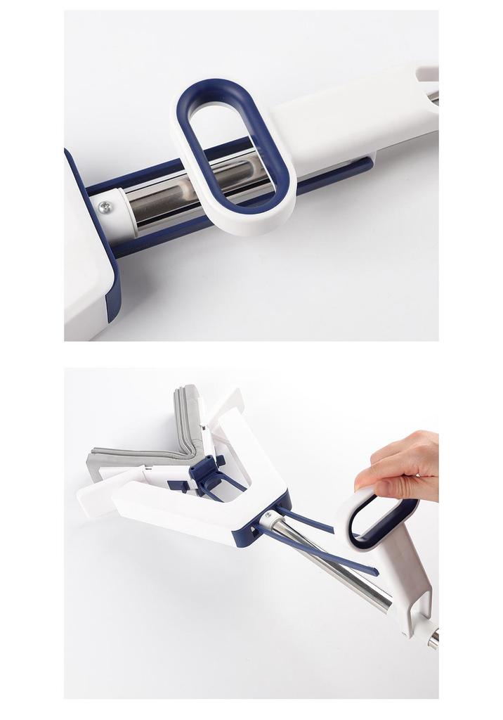 Hands-Free Foldable Sponge Mop: Absorbent Rubber Cotton Head Cleans Living Room and Kitchen Floors Efficiently
