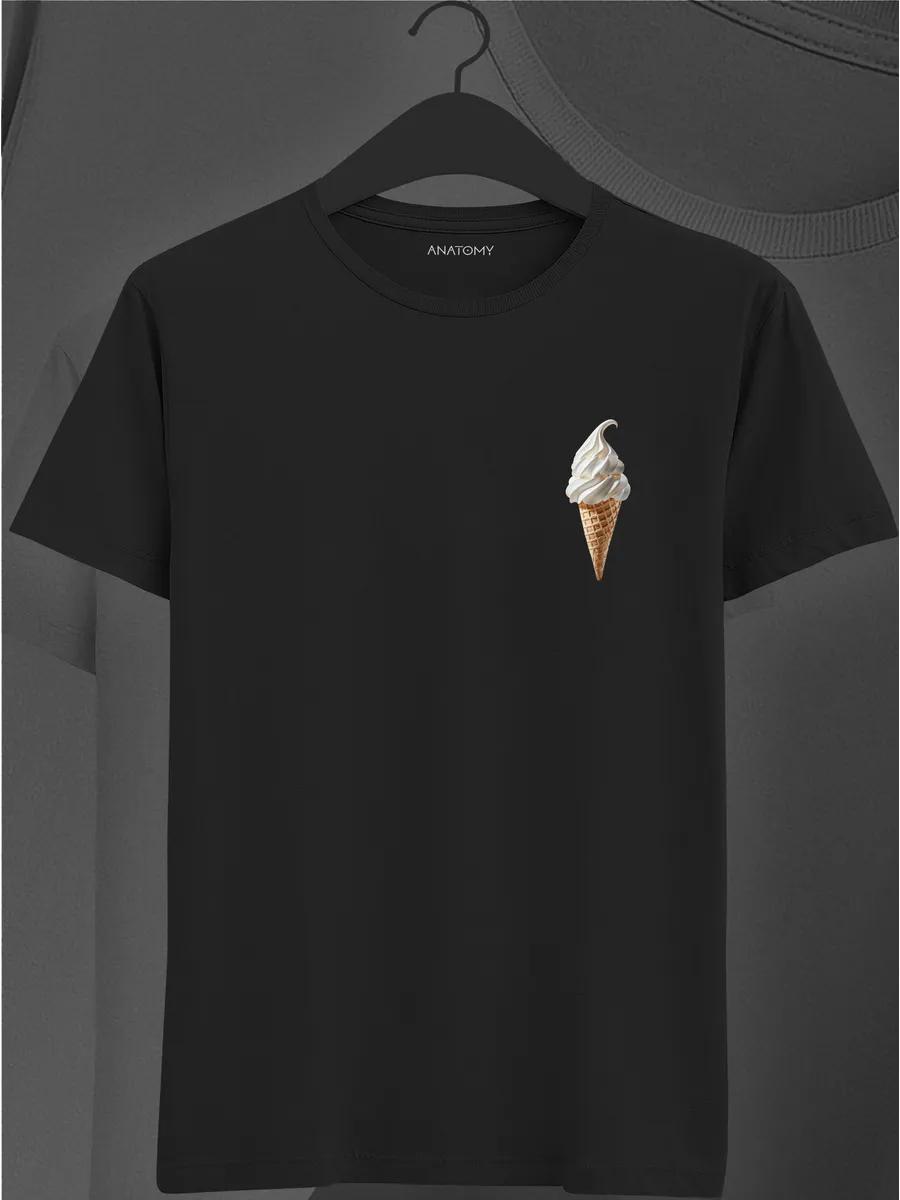 Black T-shirt with cross print XL