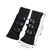 Black Punk Style Elbow Gloves Gothic Metal Button Gloves Harajuku Street Dance Gloves  Street Dance