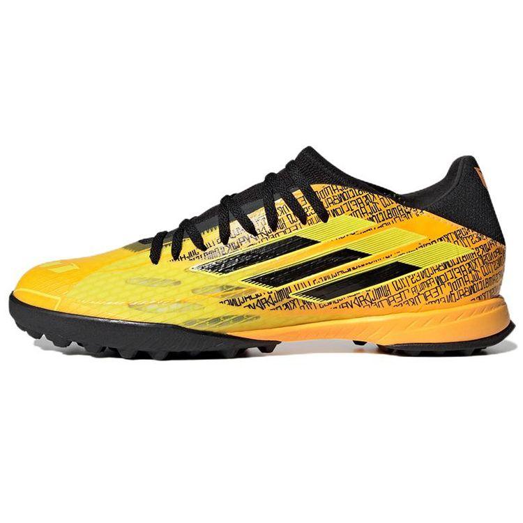 Adidas Messi 3 Round Toe Lace-Up TF (Rubber Studs) Hard Ground Artificial Turf Non-Slip Durable Soccer Shoes Men Soccer Shoes Yellow Black GW7423