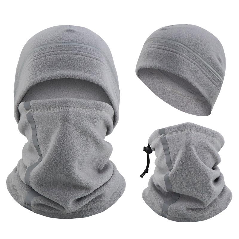 Reflective Warm Hat & Scarf Set for Autumn/Winter Cycling - Night Riding Cold Protection with Mask