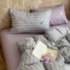 Polka Dot Cotton Stripe Double Gauze Bedding Set for Student Dormitory - Duvet Cover, Three-Piece, 1.5m