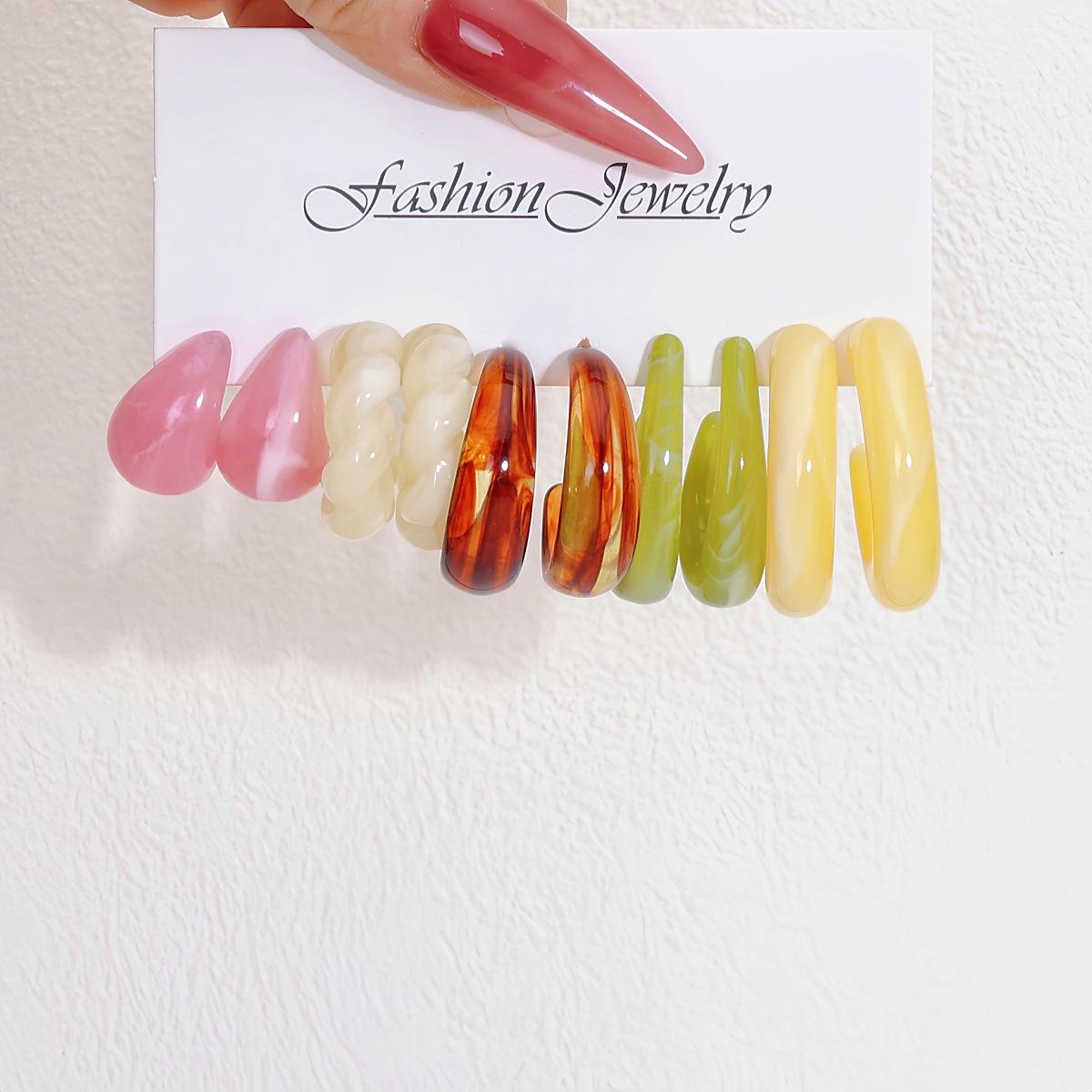 Trendy Geometric Multicolor Hoop Earring Set for Women – Dopamine Fashion Jewelry