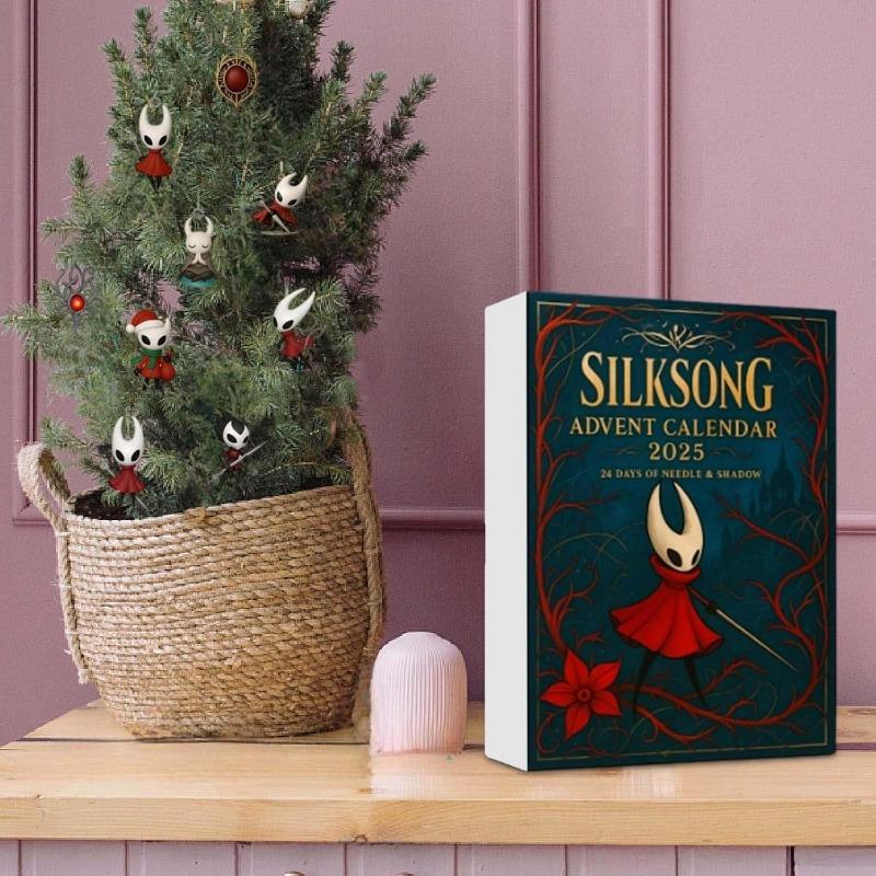 Hollow Knight Silksong Advent Calendar 2025, 24 Days Christmas Countdown, 2D Flat Acrylic Hanging Decor for Christmas Tree, for Game Lover