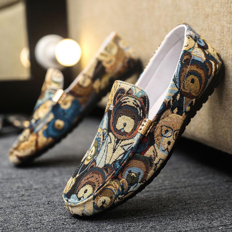 Fashion Male Shoe Canvas Office Breathable Round Toe Sneakers Walking Non-leather Adults High Quality Fashion Elegant Men's Casual Shoes