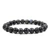 8mm Unisex Elastic Bracelet with Tiger Eye & Volcanic Stone