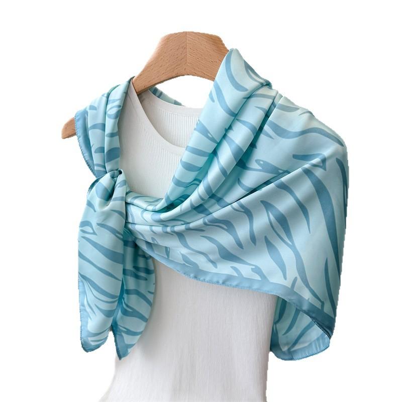 Fashion Commuting Simulation Silk High-end Square Scarf Silk Scarf Printing Travel Shawl Scarf Sunscreen Headscarf Women's Scarf