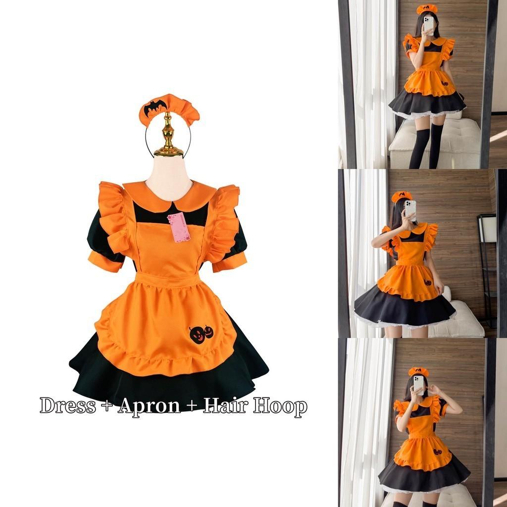 Magic Girl Role Play Dress With Pumpkin Theme For Halloween Party