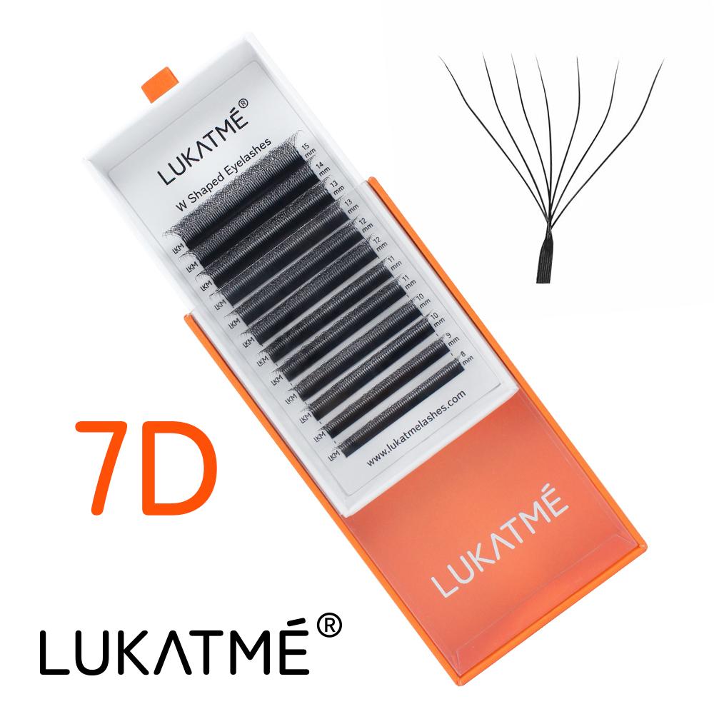 8PCS/BOX LUKATME Premade Fans YY W Shape Curl D/M 7-15mm Mix Style YY 4D 5D 6D 7D Wholesale False Eyelash Supplies Brown Lashes