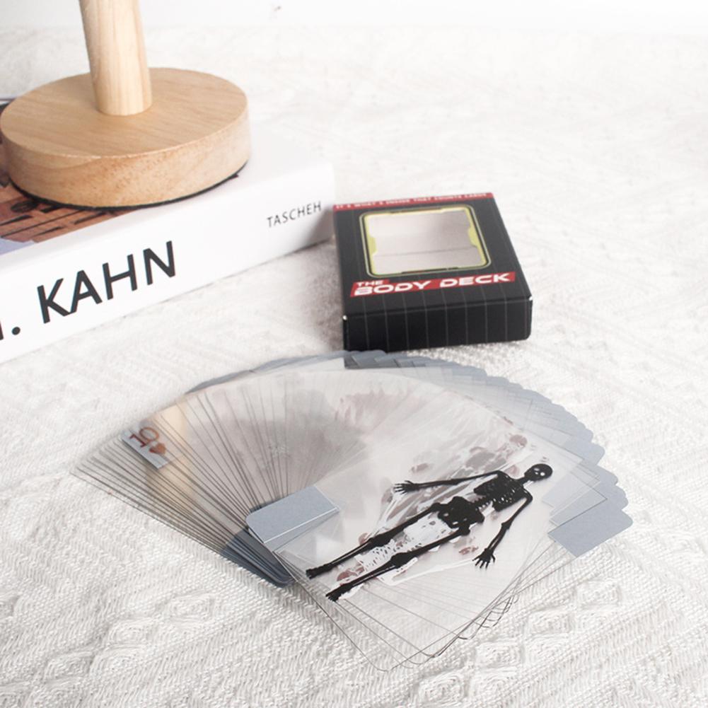 Karty Talii Ciała Odporne na Ścieranie Obraz 3D Karty Edukacyjne Wielofunkcyjne Ciało Przezroczyste Karty do Gry dla Entuzjastów Anatomii