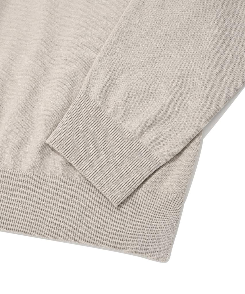 COVERNAT Basic Collared Knit Beige