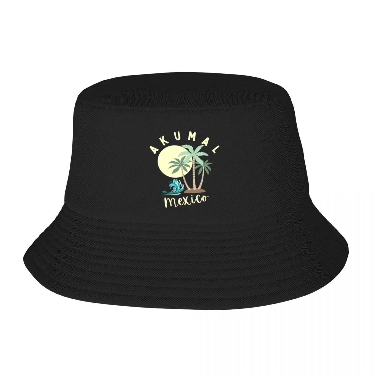 New Pastel Akumal Mexico Pale Yellow Beach Vacation Cruise Bucket Hat Hat Unisex Luxury Hood FeUnisex Unisexs