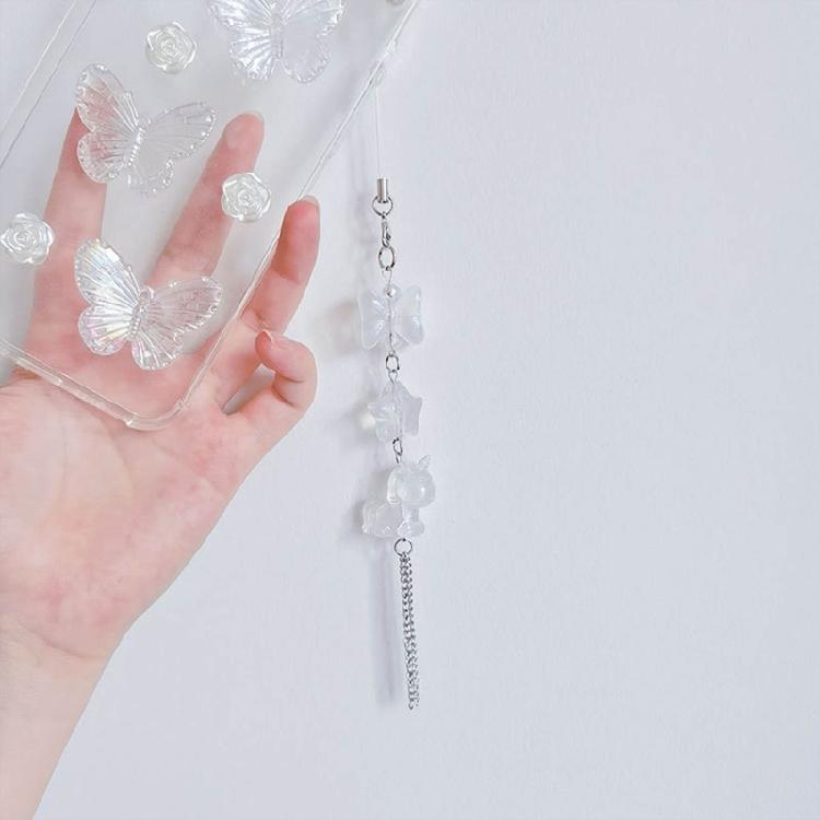 Y2K Phone Chain Cool Girl Sweet Pendant Strap with Star/Bowknot/Butterfly Charm