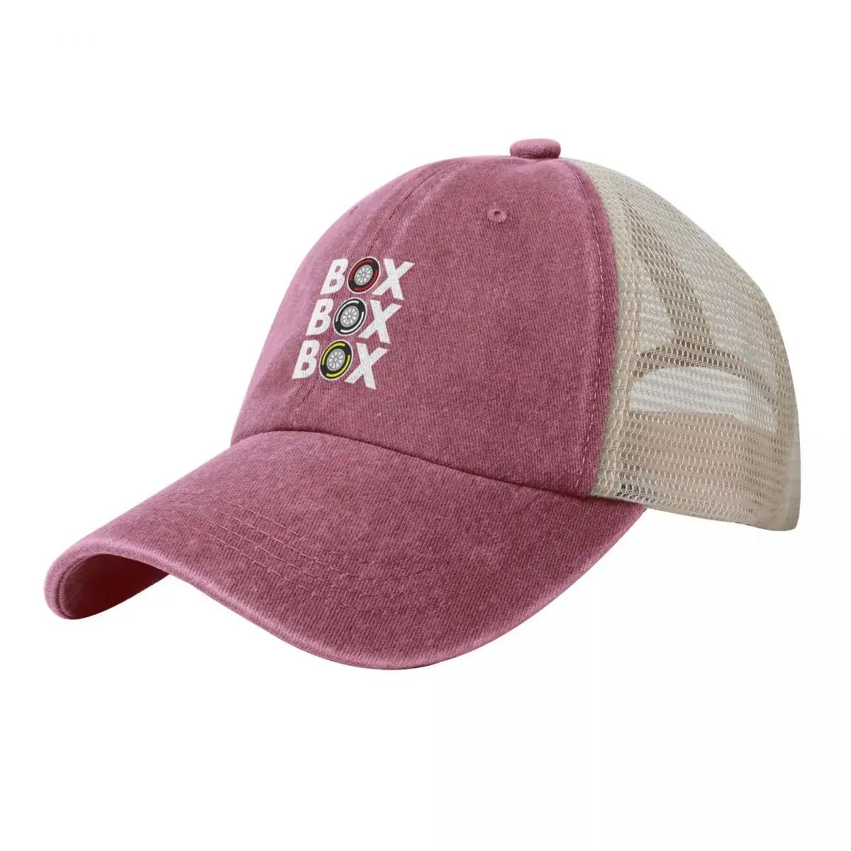 Box Box Box F Tyre Compound White Text Design Cowboy Mesh Baseball Cap Snapback Cap Hood Unisex Hats Womens