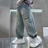 Four Seasons Spring Autumn Boys Jeans Children Loose Denim Pants Teenager Fashion Spring Baggy Trousers Kids Handsome Clothing