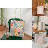 Trendy Floral Canvas Tote Bag For Students And Vacation Large Capacity Handbag