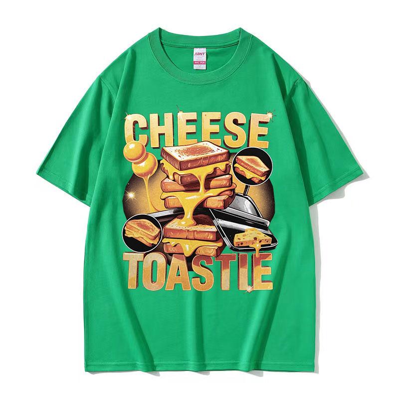 Funny Cheese Toastie Food Lover Gift Graphic T Shirts Men Women Harajuku High Quality Retro Tshirt 100 Cotton Oversized Tshirt