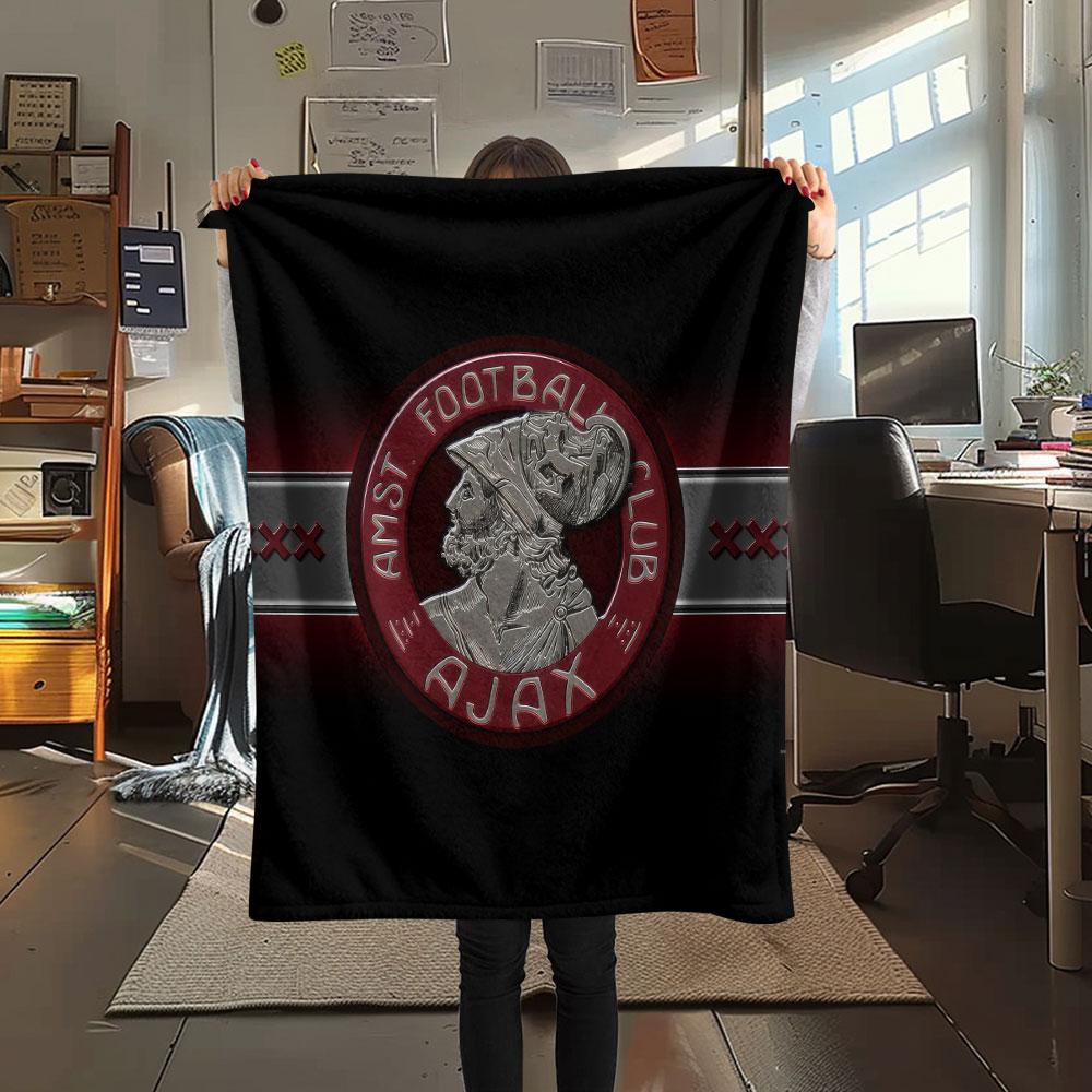 1PC AFC Ajax Patterned Flannel Blanket Suitable For All Seasons for Home Decor Warmth and Comfort Gifts Holiday Present