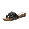 Flat-bottomed Slippers Women Wear High-end Sandals When They Go Out In Summer, Casual and Fashionable Seaside with Skirts and Half-drags Women