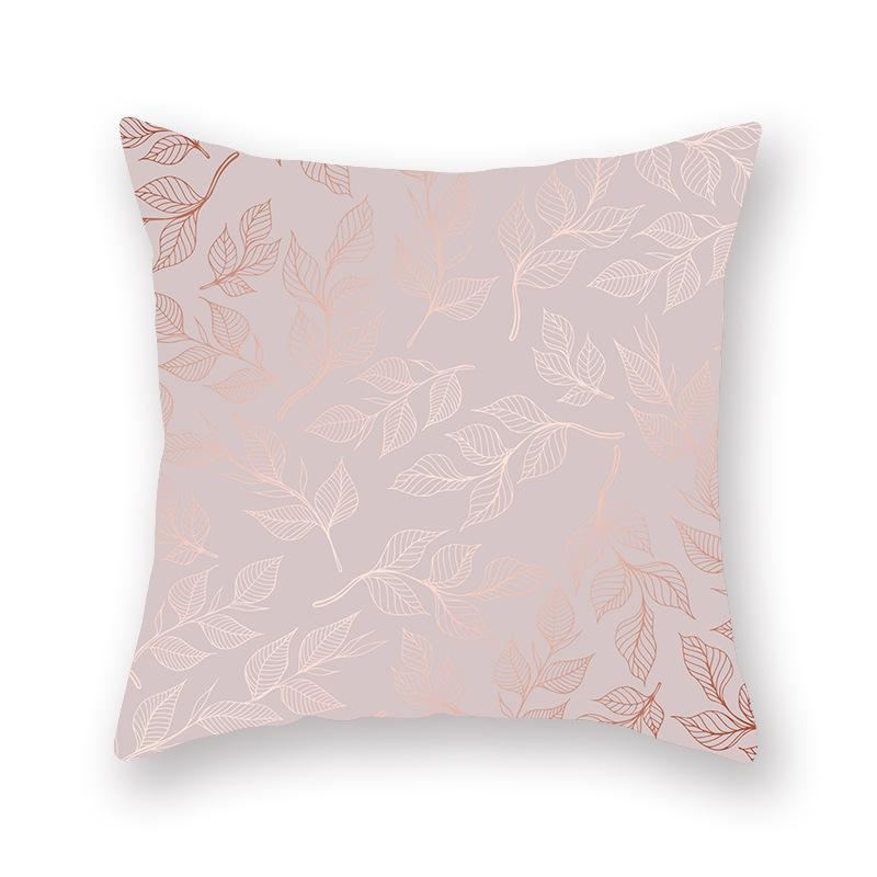 Decorative Pillow Case 45*45cm Pink Gold Geometry Polyester Home Decoration Car Cushion Cover Sofa Throw Pillowcase Square