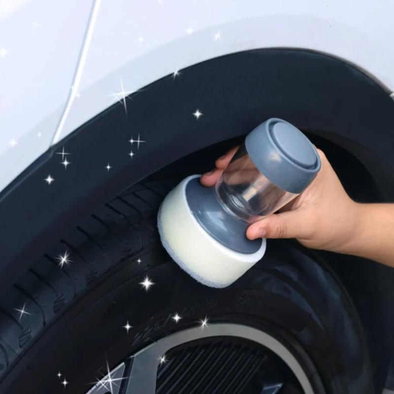 Car Polishing Tire Shine Detailing Cleaning Reusable Waxing Sponge Applicator High Density Foam Pad Plastic Handle Auto Tools