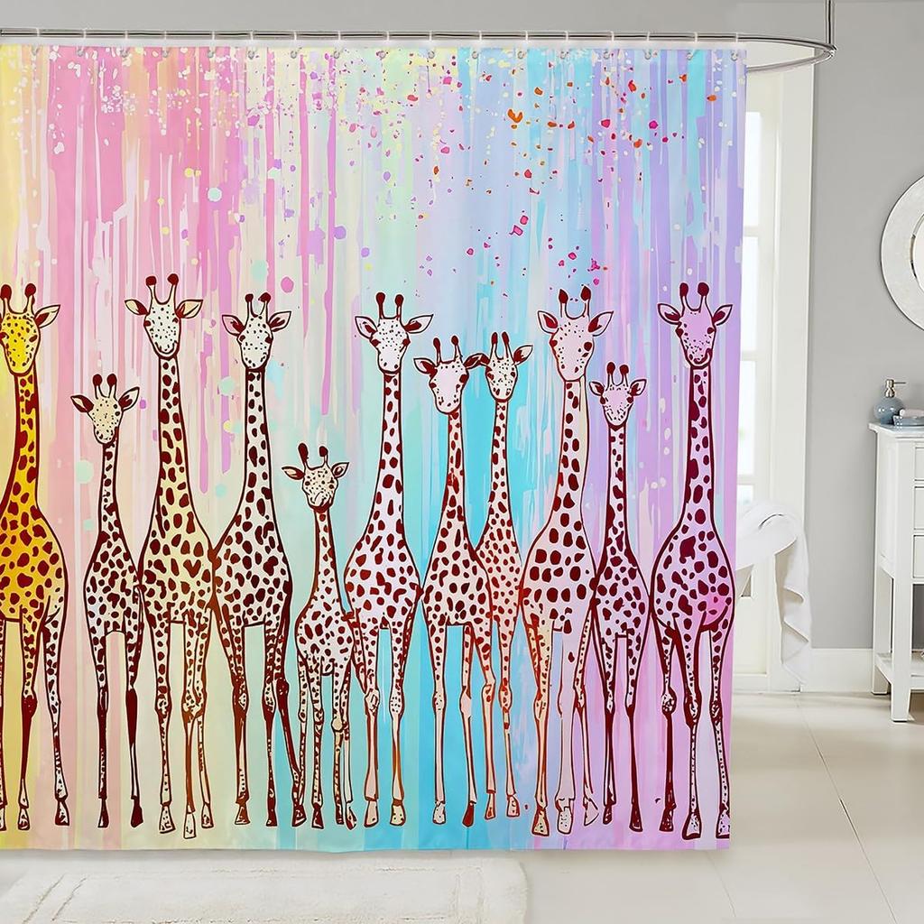 GAEDog Print Shower Curtain for Boys Girls Kids Cute Dog Print Bath Curtain, Kawaii Golden Retriever Decor Bathroom Decor, Lov