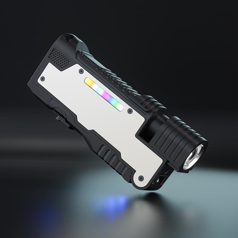 Outdoor Essential: M20 Strong light Ultimate Flashlight,3-Light Source Flashlight with Magnetic Base,Articulating Side Light,Type-C Fast Charge
