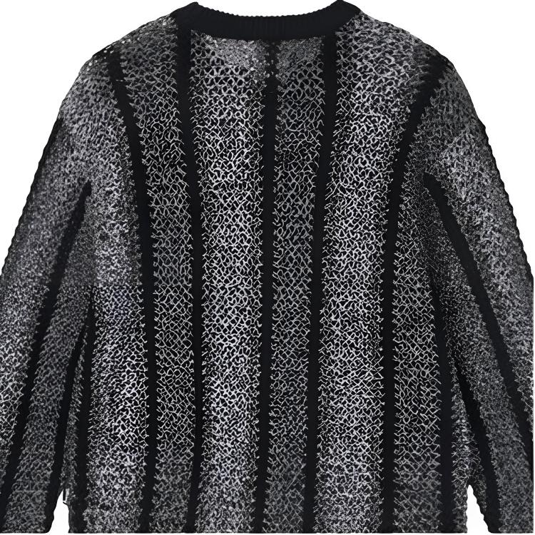 Stussy FW22 Striped Crew Neck Pullover Sweater Unisex Sweater Black 117148