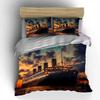 Elegant Ocean Liner Evening View Exquisite Three-Piece Bedding Set Gift For Kids And Adults