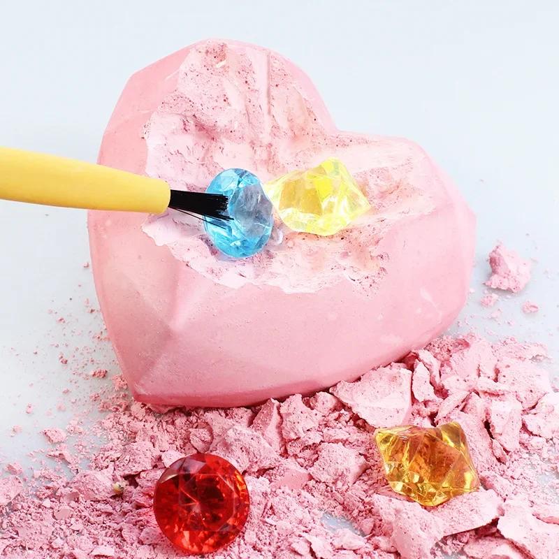 DIY Mermaid Gemstone Archaeological Excavation Kit for Kids - Handmade Puzzle Treasure Digging Blind Box Educational Small Game